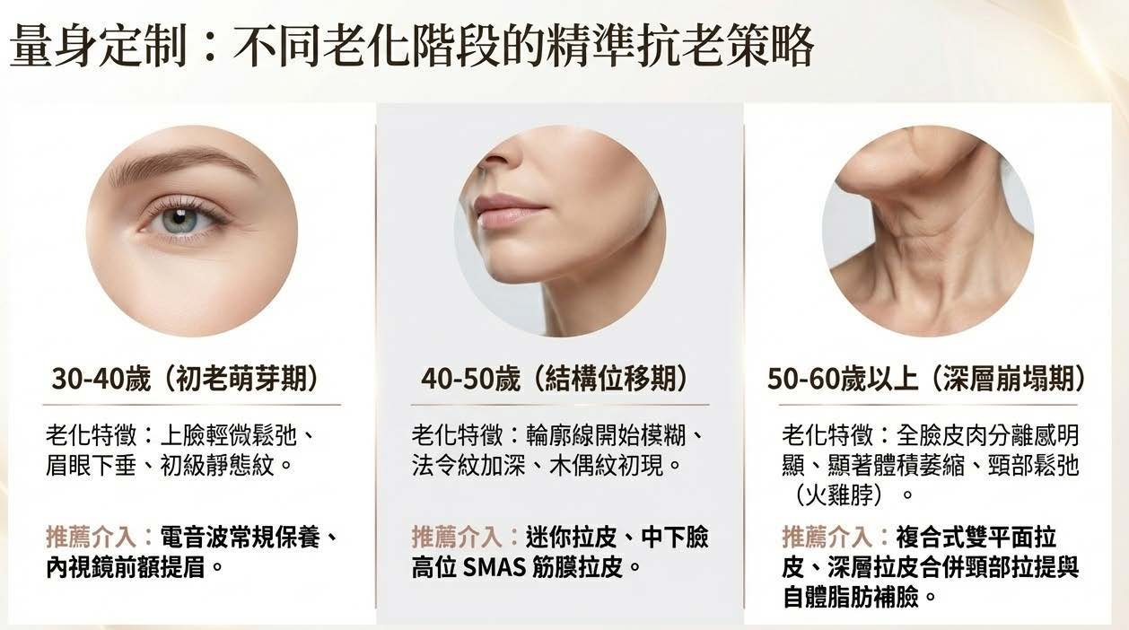 不同階段的抗老策略與特徵
