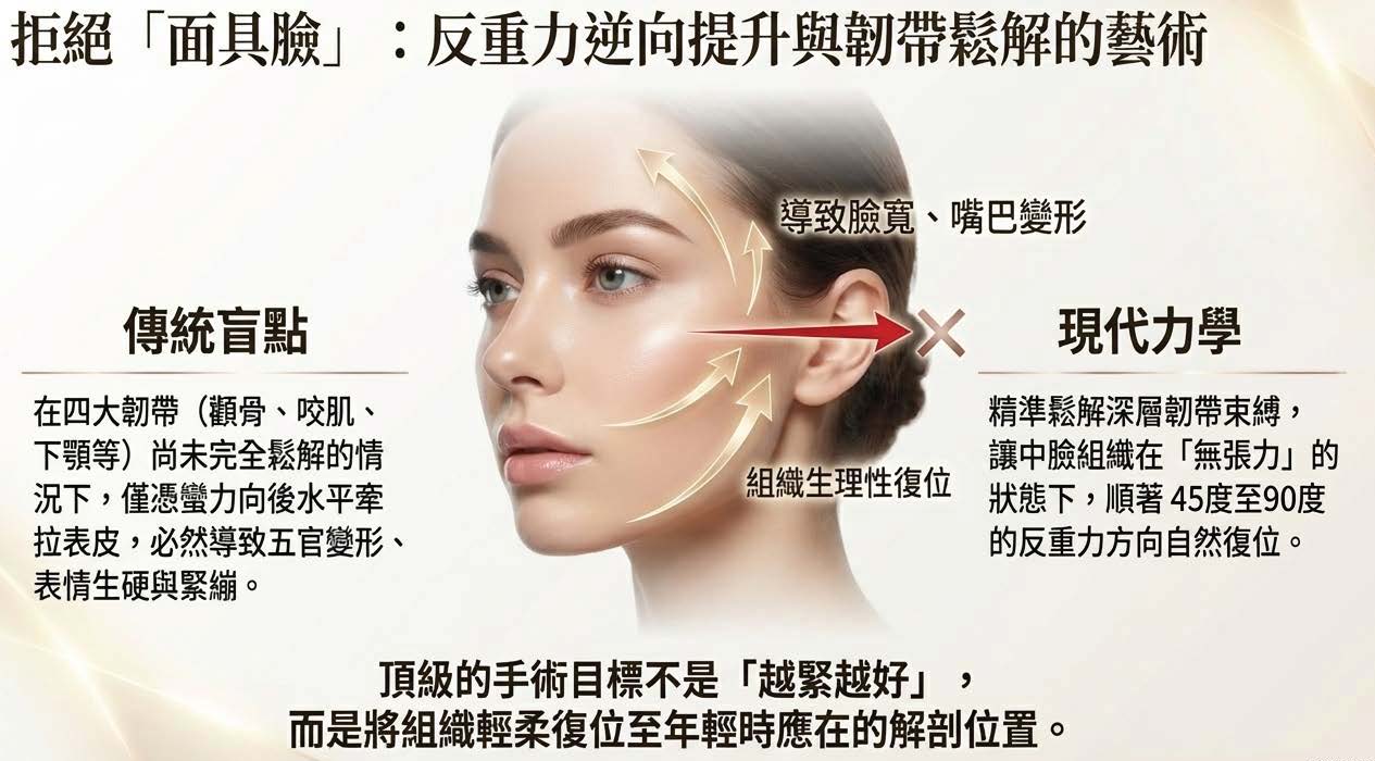 拒絕面具臉：反重力逆向提升與韌帶鬆解的藝術