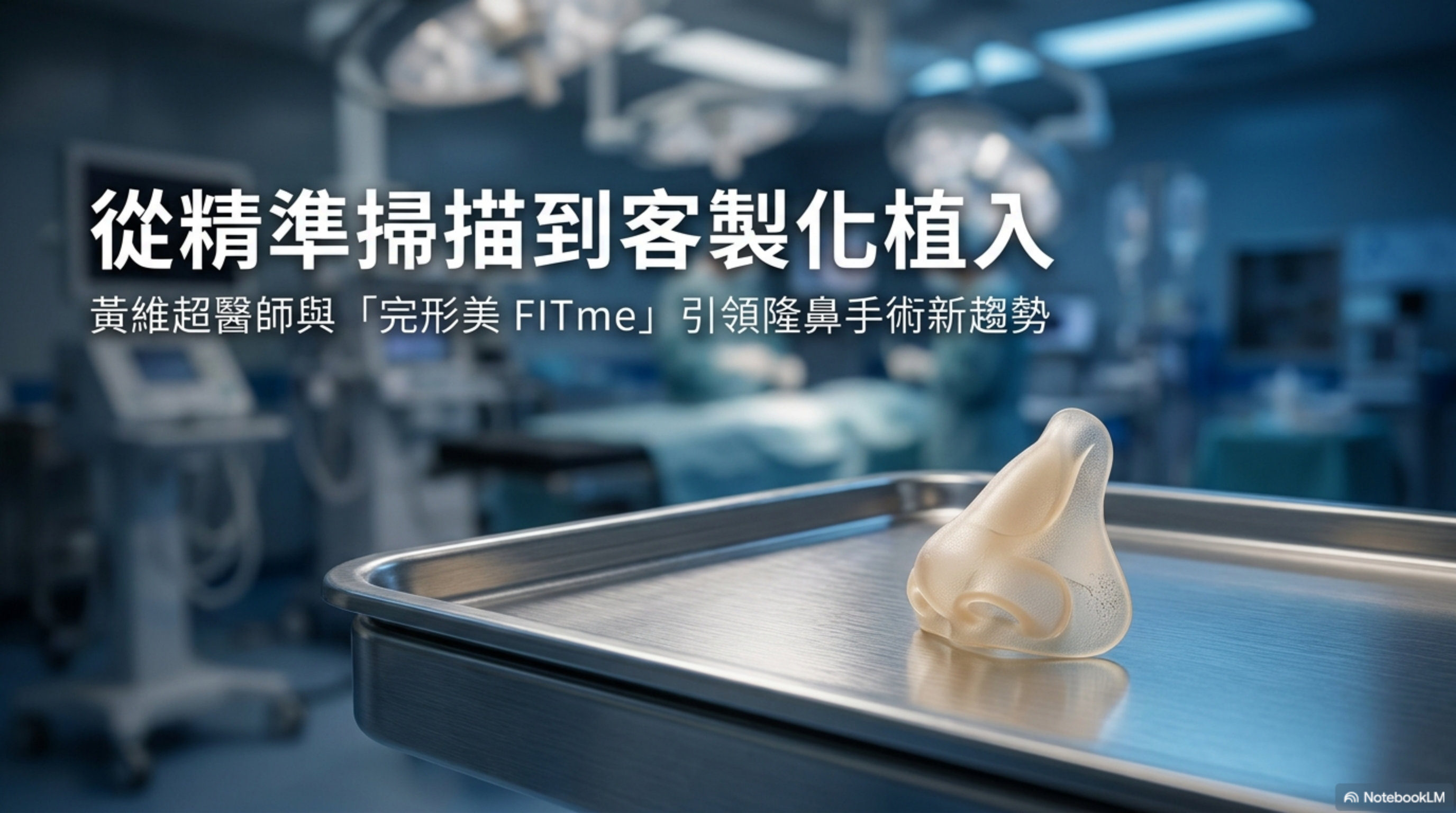 精準隆鼻 客製化 3D 列印植入物 — 黃維超醫師 完形美 FITme 技術示意