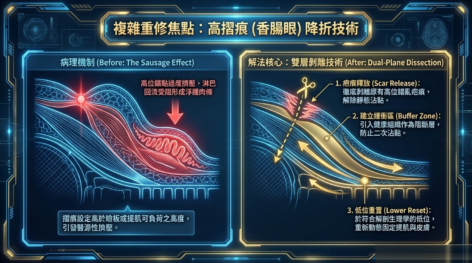 香腸眼高摺痕降折技術