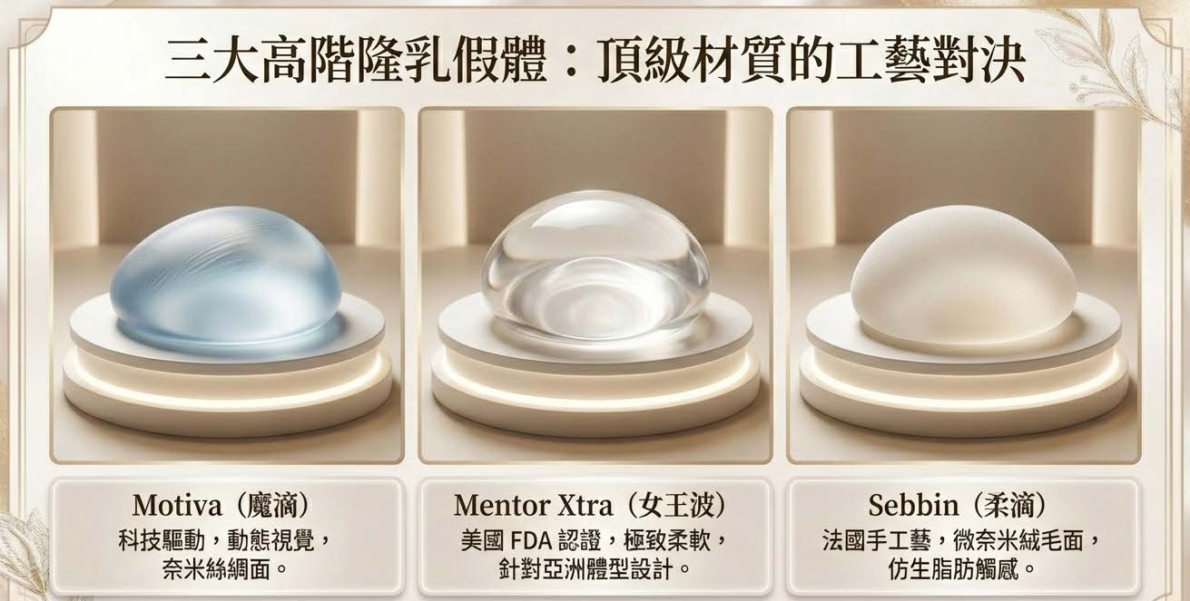 高階隆乳材質綜合比較表